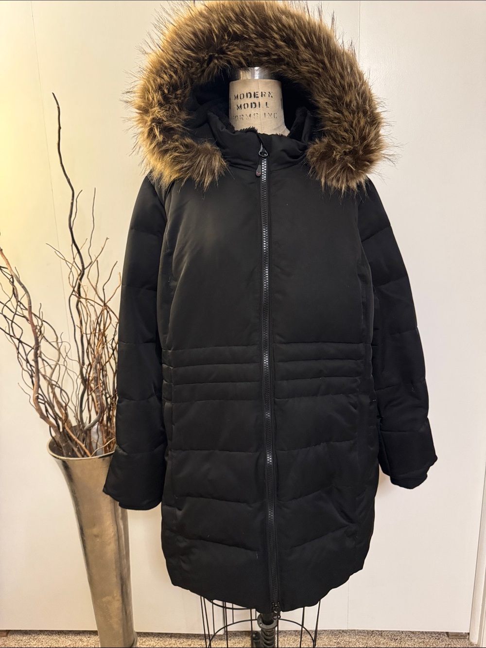 Arctic Expedition Black Faux Fur Trim Parka
